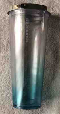 2014 Starbucks Double Wall 24 oz. Venti Cold Cup Tumbler Turquoise Aqua Blue - Sold on eBay Sep, 4th 2018 for $7.99