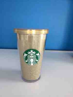 Starbucks Gold Glitter 2014 16 oz Tumbler Cup NWOT - Sold on eBay Sep, 2nd 2018 for $20.00