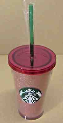 STARBUCKS COFFEE COMPANY 2014 NEW 16oz SPARKLE GLITTER COLD BEVERAGE TUMBLER  - Sold on eBay Sep, 2nd 2018 for $16.96