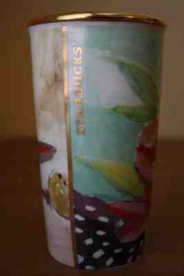 Starbucks RED FLORAL Tumbler Special Edition 2014 Gold Tropical Double Wall - Sold on eBay Aug, 31st 2018 for $49.95