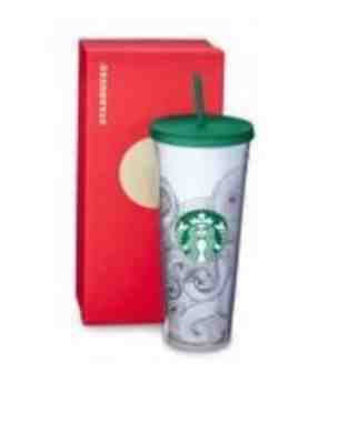 Starbucks 2014 Dot Collection Cold Cup Tumbler 24 fl oz - Ink Waves Venti Cup - Sold on eBay Aug, 30th 2018 for $40.47
