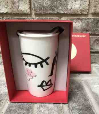 Starbucks Rare Mermaid Wink Ceramic Lid Travel Tumbler Coffee Mug Cup 2014 12 OZ - Sold on eBay Aug, 29th 2018 for $39.95