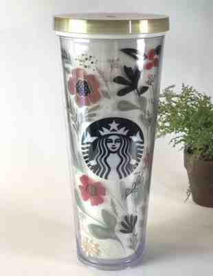 Starbucks Insulated Cold Drink Travel Tumbler 24oz HARVEST BPA Free 2014 Floral - Sold on eBay Aug, 25th 2018 for $14.99