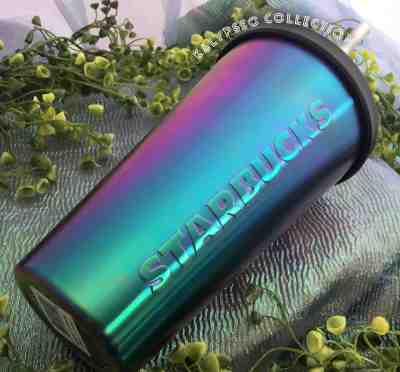 Starbucks Coffee Cold Cup Tumbler w Straw - Iridescent Oil Slick NWT HTF 2014 - Sold on eBay Aug, 22nd 2018 for $69.00