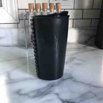 STARBUCKS 2015 Studded Matte Black On Black Ceramic Tumbler Mug 10oz NIB RARE - Sold on eBay Sep, 9th 2018 for $20.50