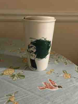 Starbucks 2015 Boy Finger Painting Dot Ceramic Travel Tumbler Cup Mug 12oz. - Sold on eBay Aug, 30th 2018 for $7.99