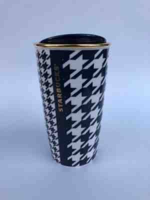 2015 STARBUCKS HOUNDSTOOTH DOT COLLECTION NAVY BLUE TRAVEL TUMBLER 12 OZ LTD ED. - Sold on eBay Aug, 27th 2018 for $20.00