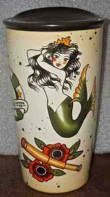 Starbucks 2015 Tattoo Dot Mermaid Siren Ceramic Travel Mug Tumbler 12oz  - Sold on eBay Aug, 25th 2018 for $68.00