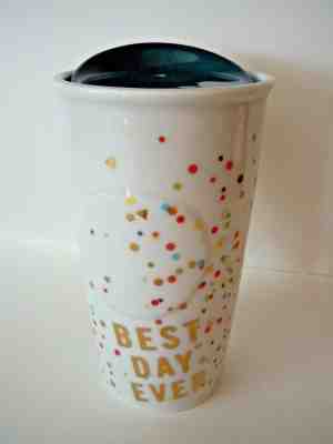 Starbucks Best Day Ever Ceramic Confetti 10 Ounce 2015 Travel Mug Tumbler Nice - Sold on eBay Aug, 22nd 2018 for $15.95