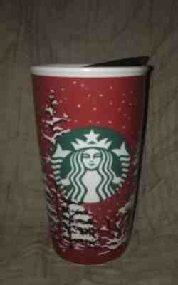 2016 Starbucks Snowy Trees Christmas Holiday Winter 12 oz. Ceramic Tumbler Mug  - Sold on eBay Sep, 29th 2018 for $4.99