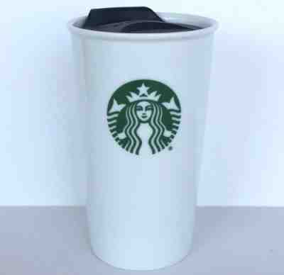 Starbucks 11 oz Traveler Tumbler Mug with Lid Mermaid Bone China Ceramic 2016 - Sold on eBay Sep, 27th 2018 for $10.00