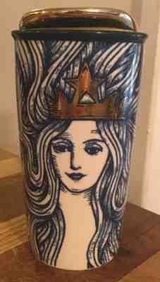 STARBUCKS 2016 Siren Mermaid Gold Crown Anniversary Tumbler Travel Coffee Mug - Sold on eBay Sep, 26th 2018 for $29.00