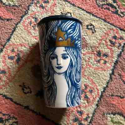 STARBUCKS 2016 Siren Mermaid Gold Crown Anniversary Tumbler Travel Coffee Mug - Sold on eBay Sep, 23rd 2018 for $33.00