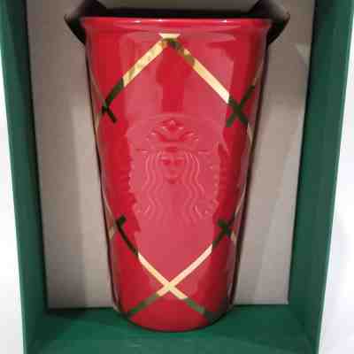 2016 Starbucks Siren Red Gold Quilted Double Wall Traveler Tumbler Mug Cup New  - Sold on eBay Sep, 20th 2018 for $27.97