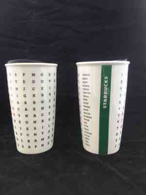 New 2016 Starbucks Word Search Double Wall Ceramic Tumbler Mug 12oz - Sold on eBay Sep, 20th 2018 for $19.99