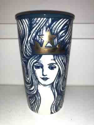 STARBUCKS 2016 Siren Mermaid Gold Crown Anniversary Tumbler Travel Coffee Mug - Sold on eBay Sep, 17th 2018 for $36.50