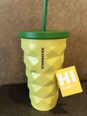Starbucks 2016 Hawaii Pineapple Tumbler Grande Metal 16 oz. - Brand New! (4)