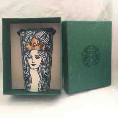 STARBUCKS 2016 Siren Mermaid Gold Crown Anniversary Tumbler Travel Coffee Mug - Sold on eBay Sep, 11th 2018 for $42.00