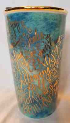 STARBUCKS 2016 Turquoise Siren Mermaid Words Ceramic Tumbler NIB   - Sold on eBay Sep, 11th 2018 for $37.00