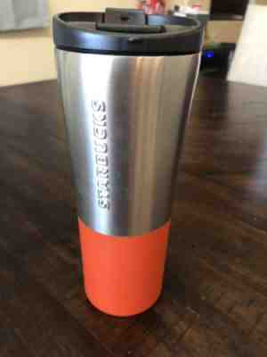 Starbucks orange Black Stainless Steel Tumbler Travel 12 Oz 2017 - Sold on eBay Oct, 6th 2018 for $10.00