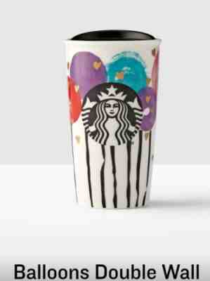 2017 Starbucks Valentines Day 12 Oz Ceramic Tumbler Traveler Hearts Balloons  - Sold on eBay Oct, 5th 2018 for $18.99