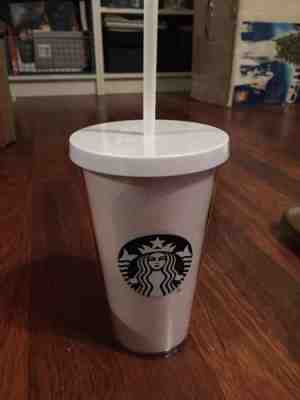 New  Starbucks WHITE Glitter Cold Cup Tumbler 16 oz grande 2017 - Sold on eBay Oct, 3rd 2018 for $30.00