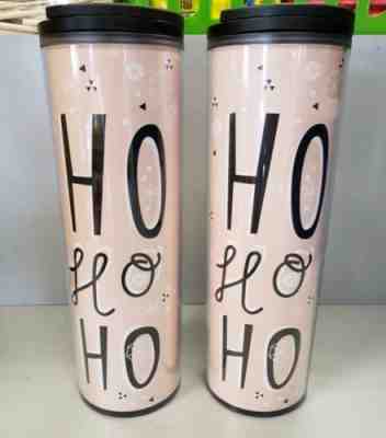 STARBUCKS HO HO HO HOLIDAY TRAVEL HOT COLD 16oz TUMBLER Pink Cup Coffee New 2017 - Sold on eBay Oct, 1st 2018 for $8.00
