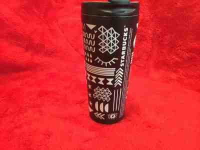 Starbucks 2017 Black & White Stainless Steel Tumbler Travel Mug 16 OZ  - Sold on eBay Sep, 26th 2018 for $9.99