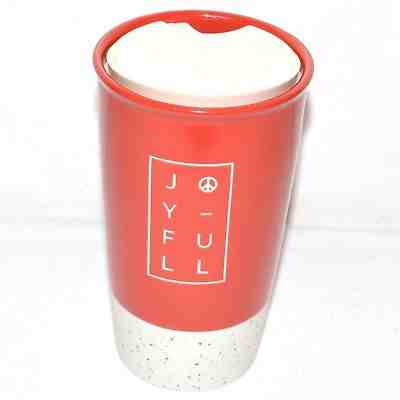 Starbucks 2017 Holiday Red Joyful Ceramic Traveler 12 fl oz Tumbler Mug New - Sold on eBay Sep, 25th 2018 for $21.99