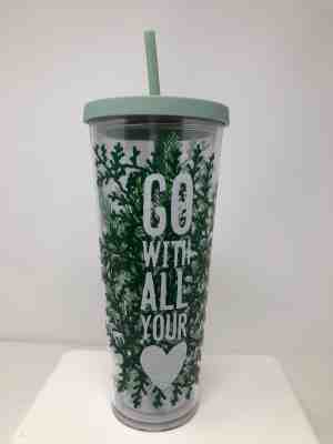 NEW Starbucks Tumbler 24oz Go With All Your Heart Green 2017 Cold Cup - Sold on eBay Sep, 24th 2018 for $29.99