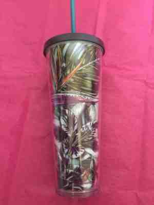 STARBUCKS 2017 Green Tropical Spring Acrylic 24 Oz Ounce Straw Cup Tumbler HTF  - Sold on eBay Sep, 22nd 2018 for $15.00