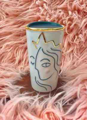 Starbucks 2017 Crowned Siren Anniversary White Gold Pink Blue Tumbler Mug W/ Lid - Sold on eBay Sep, 21st 2018 for $18.00