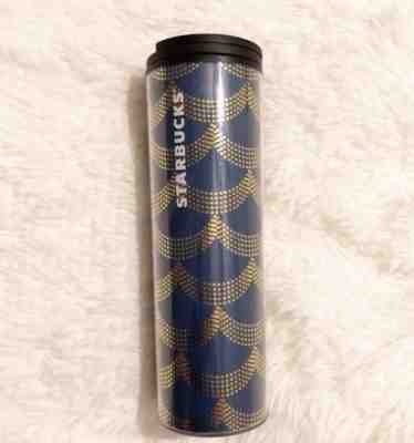 Starbucks Travel Cup 2017 Anniversary Siren Gold Scales Tumbler 16 oz Slide Lid - Sold on eBay Sep, 20th 2018 for $10.99