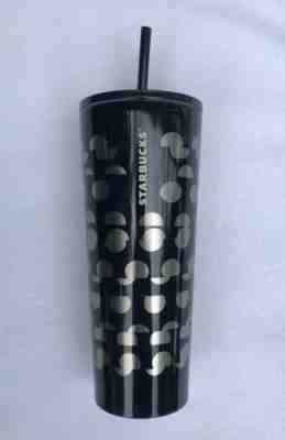 2018 STARBUCKS COLD CUP BLACK SILVER POLKA DOT STAINLESS STEEL TUMBLER 24 fl oz - Sold on eBay Nov, 10th 2018 for $21.95