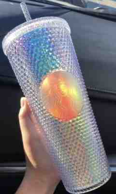 NEW Starbucks 2018 Holiday Rainbow Iridescent Glitter Traveler Tumbler Cup 24 OZ - Sold on eBay Nov, 9th 2018 for $38.99