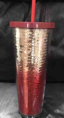 Starbucks 2018 Holiday exclusive Sequin Red Ombré cup, tumbler, sequins New - Sold on eBay Nov, 9th 2018 for $38.99
