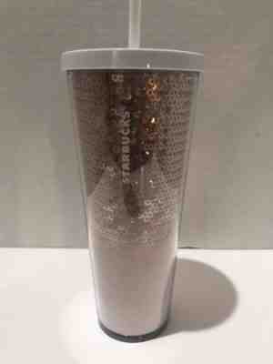 Starbucks 2018 Holiday exclusive rose gold cup, tumbler, sequins  - Sold on eBay Nov, 9th 2018 for $35.95