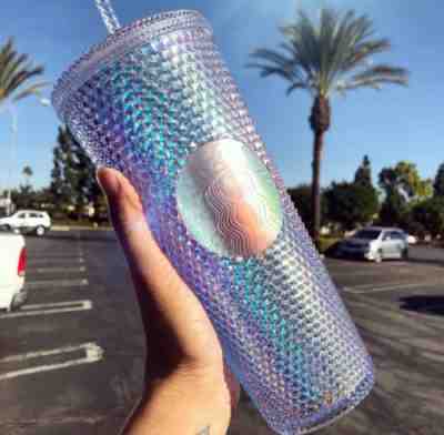 NEW Starbucks 2018 Holiday Rainbow Iridescent Glitter Tumbler Cold Cup 24 OZ - Sold on eBay Nov, 9th 2018 for $29.99