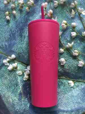 Starbucks Holiday Tumbler 2018 24oz Screw On Lid Stainless Steel HOT PINK - Sold on eBay Nov, 8th 2018 for $35.00