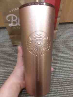 New Starbucks 2018 Holiday ROSE GOLD Travel Tumbler Stainless Steel 24 ounces - Sold on eBay Nov, 7th 2018 for $35.00