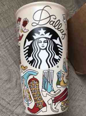 Starbucks 2016 Local To Go Cup Travel Tumbler Mug DALLAS Texas Cowboy Boots. - Sold on eBay Sep, 10th 2018 for $50.00