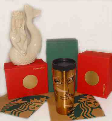 Starbucks - 2016 Gold Copper Face Stainless Steel Siren Travel Tumbler NEW *RARE - Sold on eBay Sep, 8th 2018 for $43.99