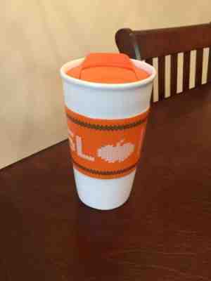 NEW STARBUCKS 2016 TEAM PSL CERAMIC TUMBLER MUG PUMPKIN SPICE LATTE CUP 10 OZ . - Sold on eBay Sep, 1st 2018 for $15.99