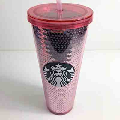 Starbucks Rose Gold Sequin Pink Venti 24 oz Tumbler Cold Cup 2017 Limited Ed NEW - Sold on eBay Sep, 18th 2018 for $40.00