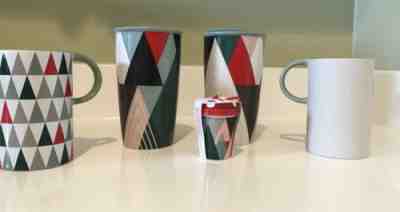 Starbucks 2017 Special HOLIDAY Ceramic Tumblers Christmas Trees Cups Ornament - Sold on eBay Sep, 14th 2018 for $28.00