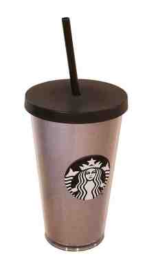 New Starbucks 2017 Christmas Silver Black Glitter Tumbler 16oz Grande Cold Cup - Sold on eBay Sep, 13th 2018 for $14.99