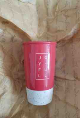 Starbucks 2017 Christmas Red/White Joy full Travel Mug Tumbler 12 oz  - Sold on eBay Sep, 12th 2018 for $22.99
