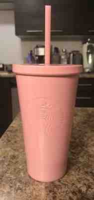 Starbucks 2017 Matte Pink Stainless Cold Cup 16oz. Tumbler Limited Holidays - Sold on eBay Sep, 7th 2018 for $38.99
