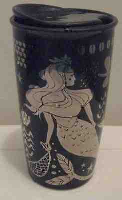 NEW STARBUCKS Mermaid Holiday  Ceramic Travel Tumbler Mug Cup Lid Coffee 2017 - Sold on eBay Sep, 7th 2018 for $25.55