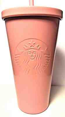 Starbucks Coffee Matte Pink Cold Cup 2017 Stainless Steel Tumbler 20 Ozs New LE  - Sold on eBay Sep, 3rd 2018 for $35.00